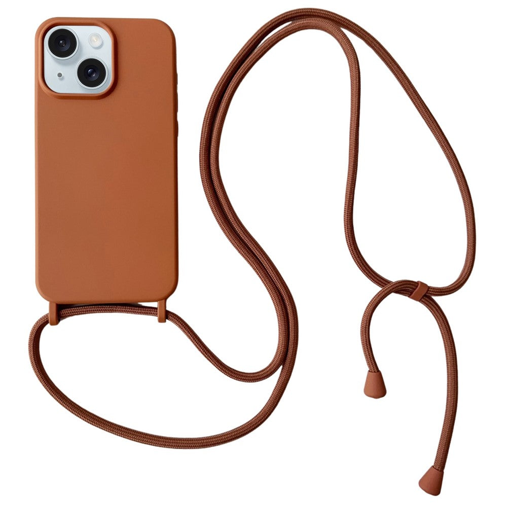 iPhone 15 Silicone Case with Crossbody Strap