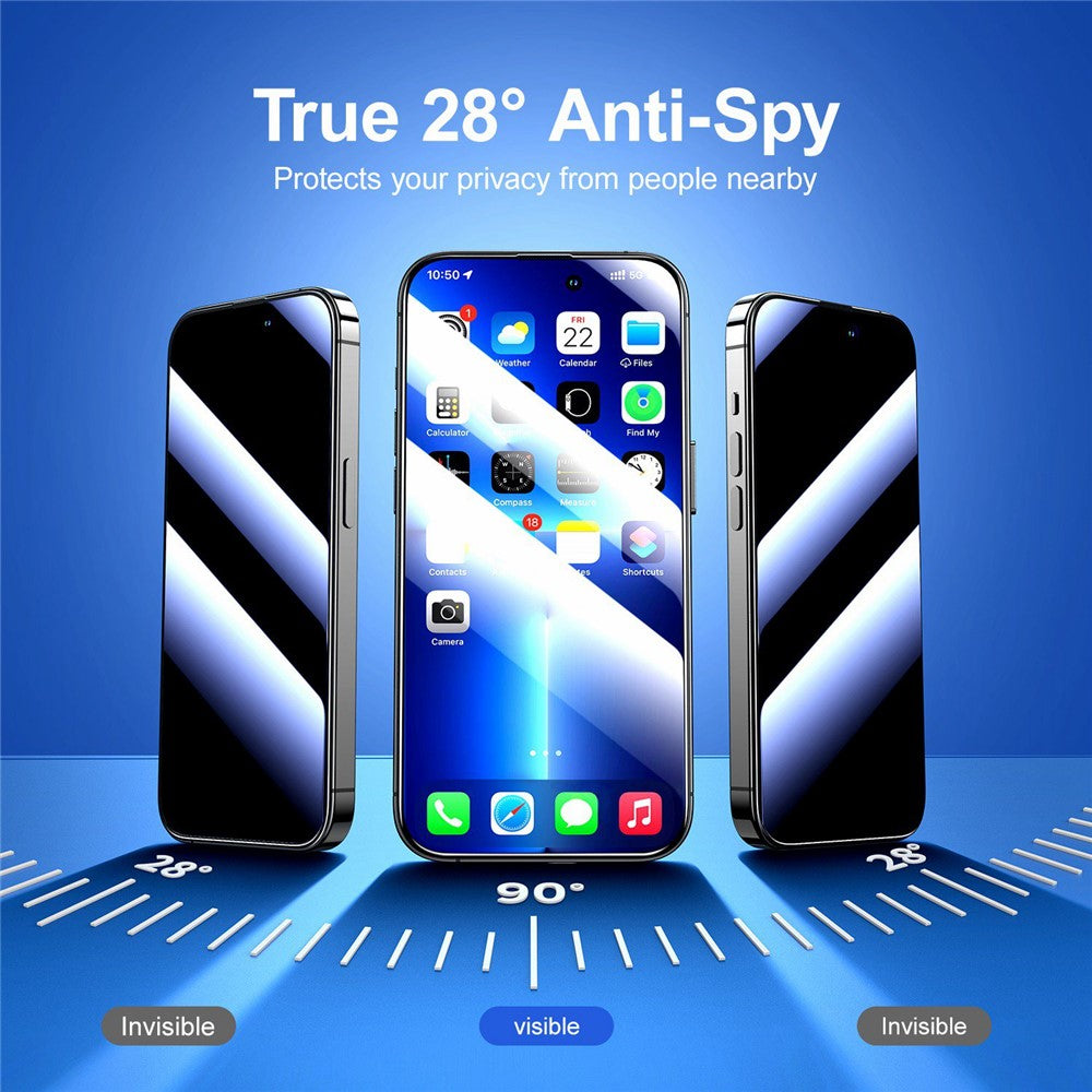 JOYROOM JR-P04 Silk Printing Screen Protector for iPhone 14 Pro Max 6.7 inch, Anti-Spy Full Covering Tempered Glass Film