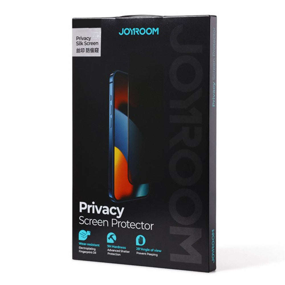 JOYROOM JR-P04 Silk Printing Screen Protector for iPhone 14 Pro Max 6.7 inch, Anti-Spy Full Covering Tempered Glass Film