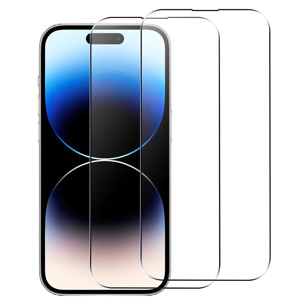2Pcs For iPhone 16 HD Clear Screen Protector Anti-explosion 2.5D Arc Edge Tempered Glass Screen Film
