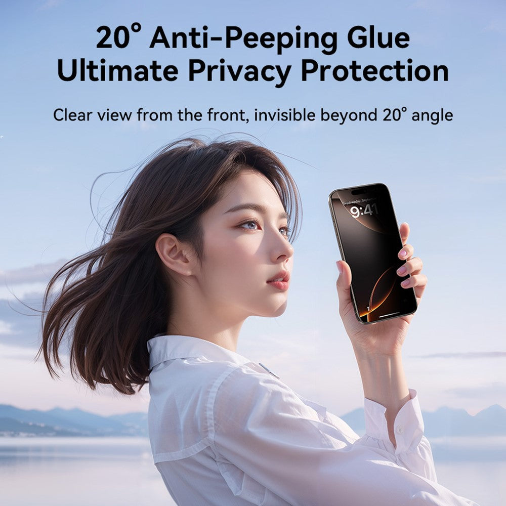 JOYROOM JR-MLG0281 For iPhone 16 Pro Anti-Spy Screen Protector 2.5D High Aluminium-Silicon Glass Film