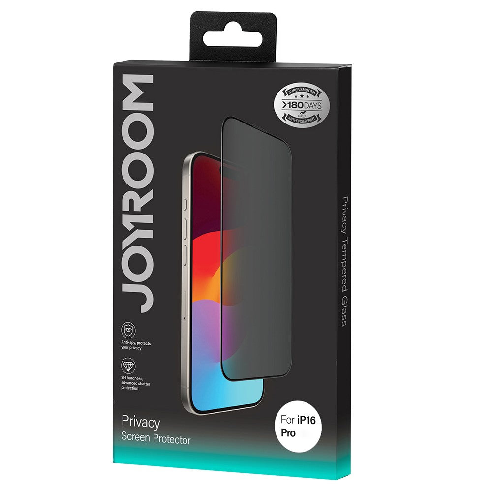 JOYROOM JR-MLG0281 For iPhone 16 Pro Anti-Spy Screen Protector 2.5D High Aluminium-Silicon Glass Film