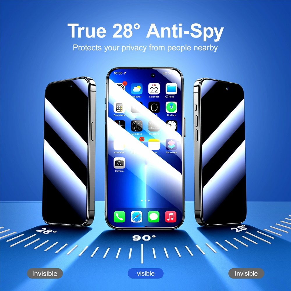 JOYROOM JR-Z33 For iPhone 15 2.5D Anti-Spy Full Screen Protector High Aluminium-Silicon Glass Film