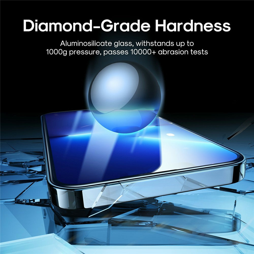 JOYROOM JR-Z21 For iPhone 15 Silk Printing Screen Protector 2.5D High Aluminium-Silicon Glass Film