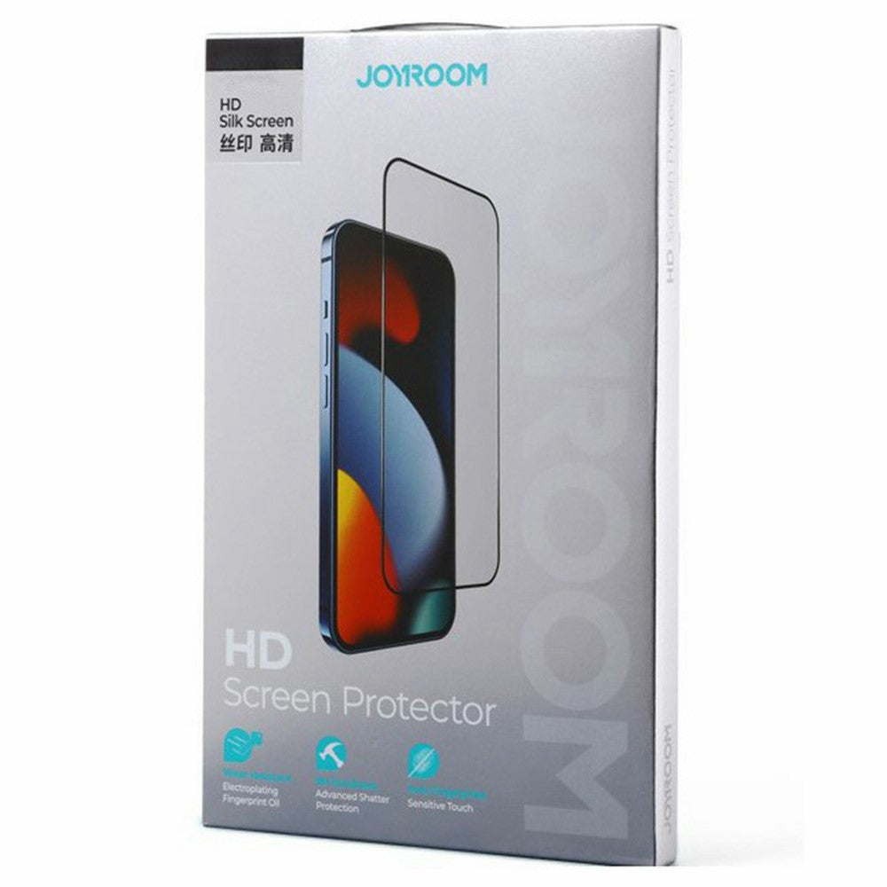 JOYROOM JR-Z21 For iPhone 15 Silk Printing Screen Protector 2.5D High Aluminium-Silicon Glass Film