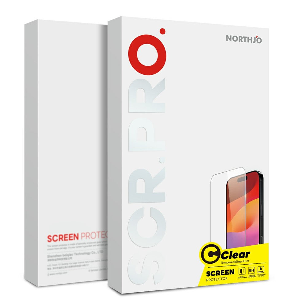 NORTHJO A+ For iPhone 17 Pro Max Screen Protector Clarity 0.3mm 2.5D Tempered Glass Film