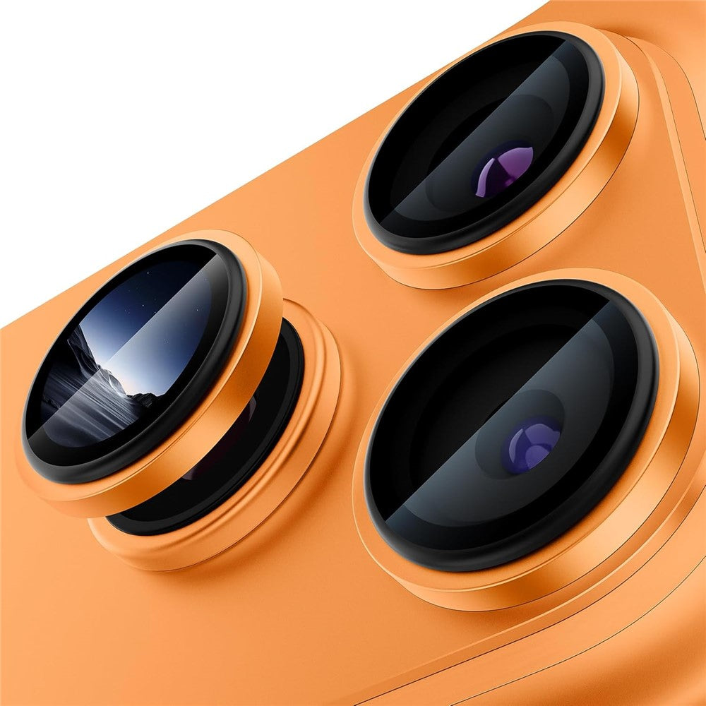 1Set For iPhone 17 Pro Camera Lens Film Tempered Glass CD Vein Metal Ring Rear Lens Protector