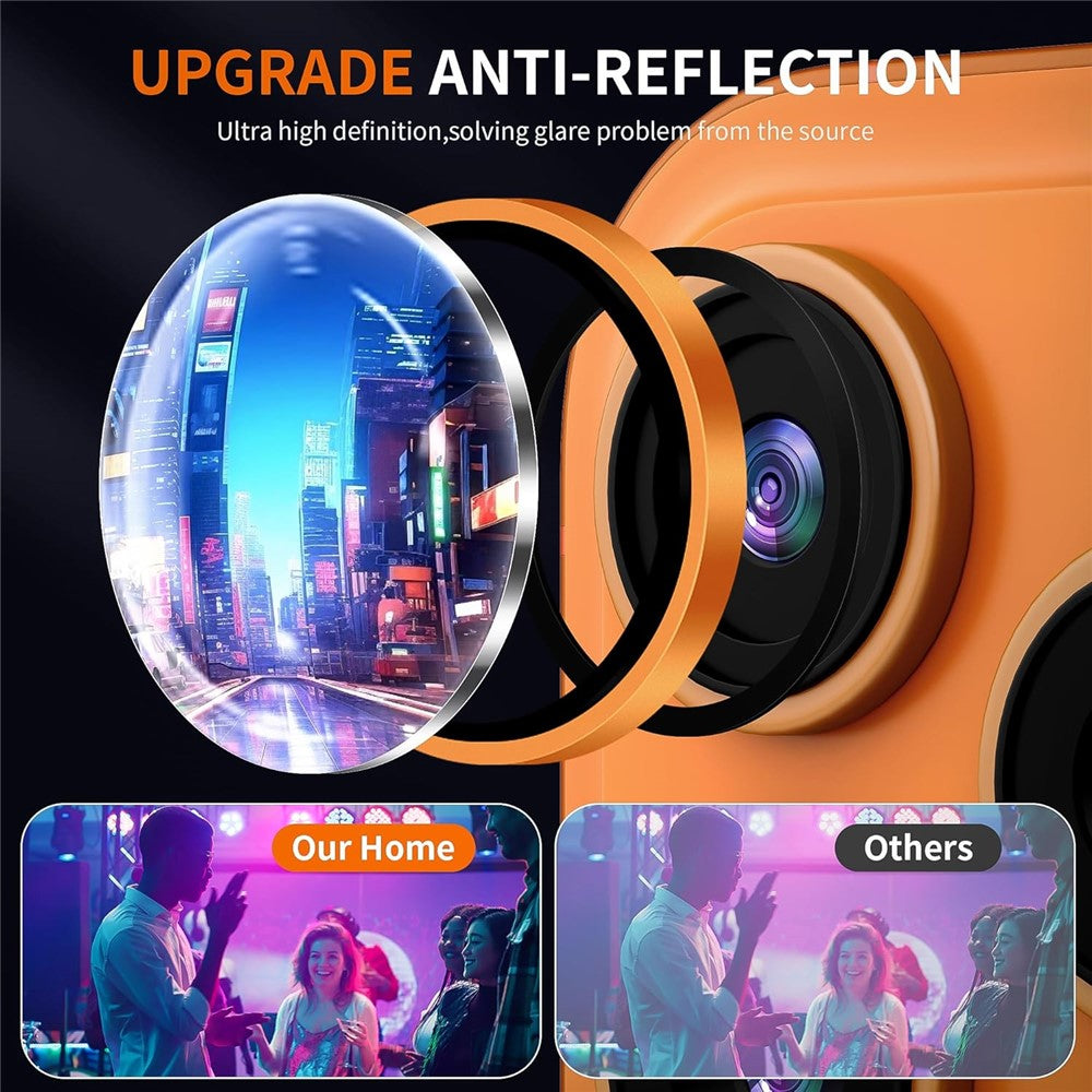 For iPhone 17 Pro Max 1Set Camera Lens Film Tempered Glass CD Vein Metal Ring Rear Lens Protector