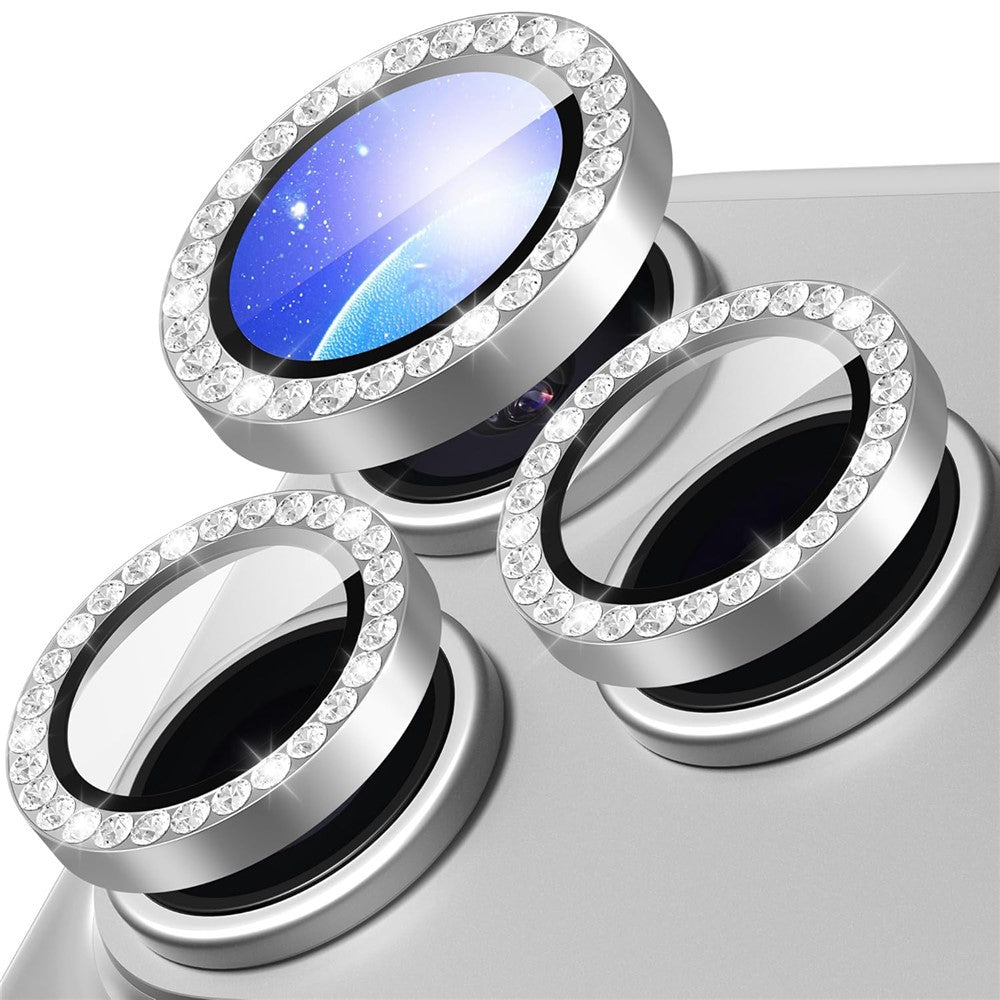 For iPhone 17 Pro Max 1Set Camera Lens Protector Tempered Glass+Metal Ring Rhinestone Lens Film
