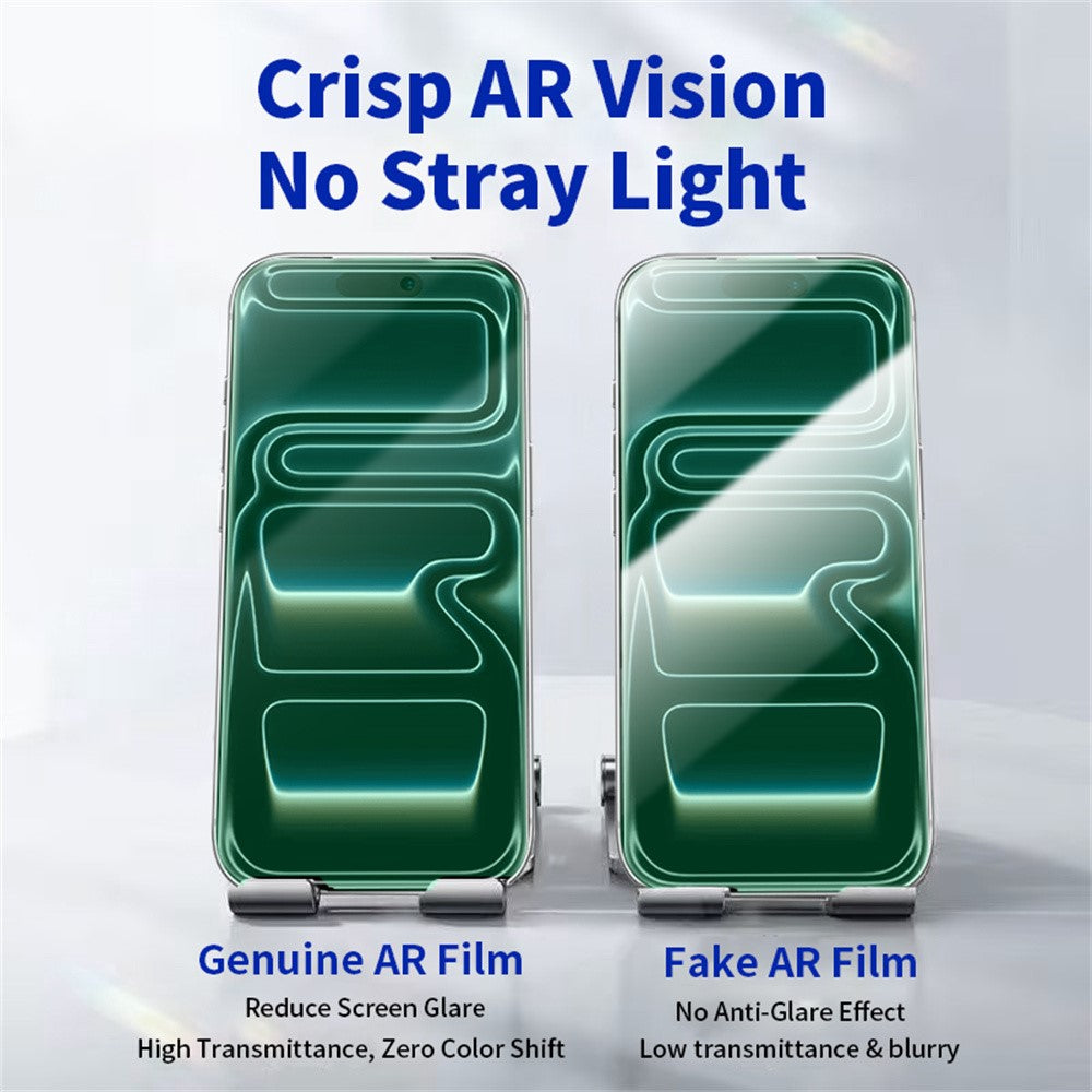 RURIHAI For iPhone 17 Pro Screen Protector AR Anti-Reflection High Aluminium-Silicon Glass Eye Protection Film