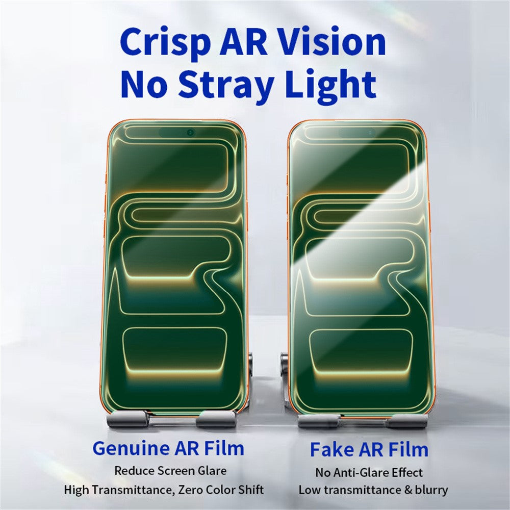 RURIHAI For iPhone 17 Pro Max Screen Protector AR Anti-Reflection High Aluminium-Silicon Glass Eye Protection Film