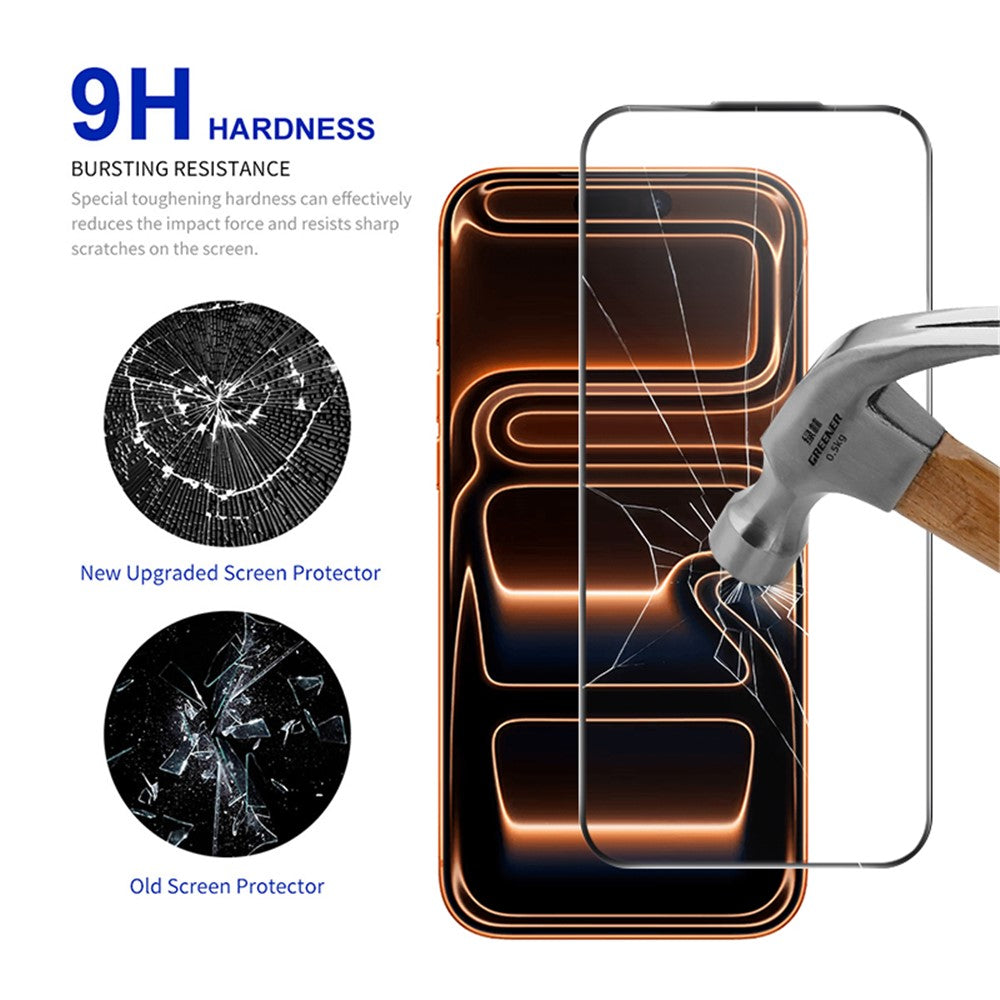 RURIHAI For iPhone 17 Pro Max Full Screen Protector AR Anti-Reflective HD Clear Tempered Glass Flim
