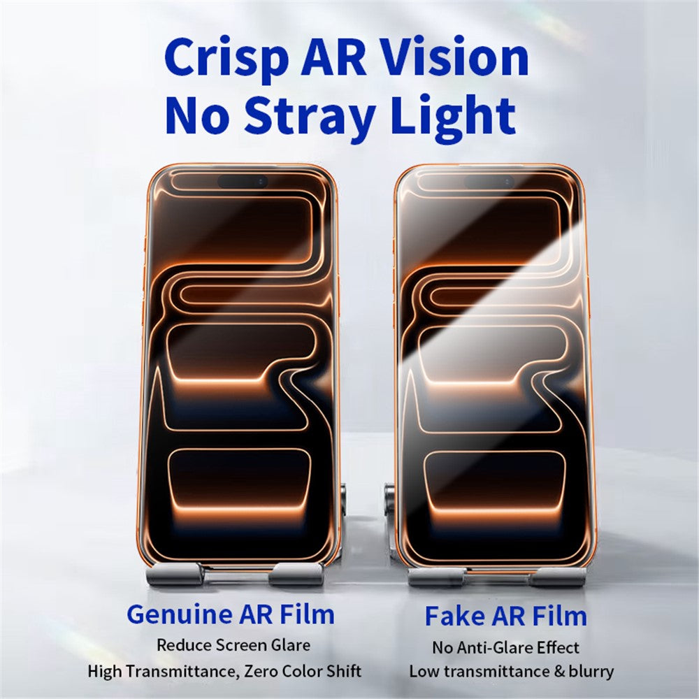 RURIHAI For iPhone 17 Pro Max Full Screen Protector AR Anti-Reflective HD Clear Tempered Glass Flim