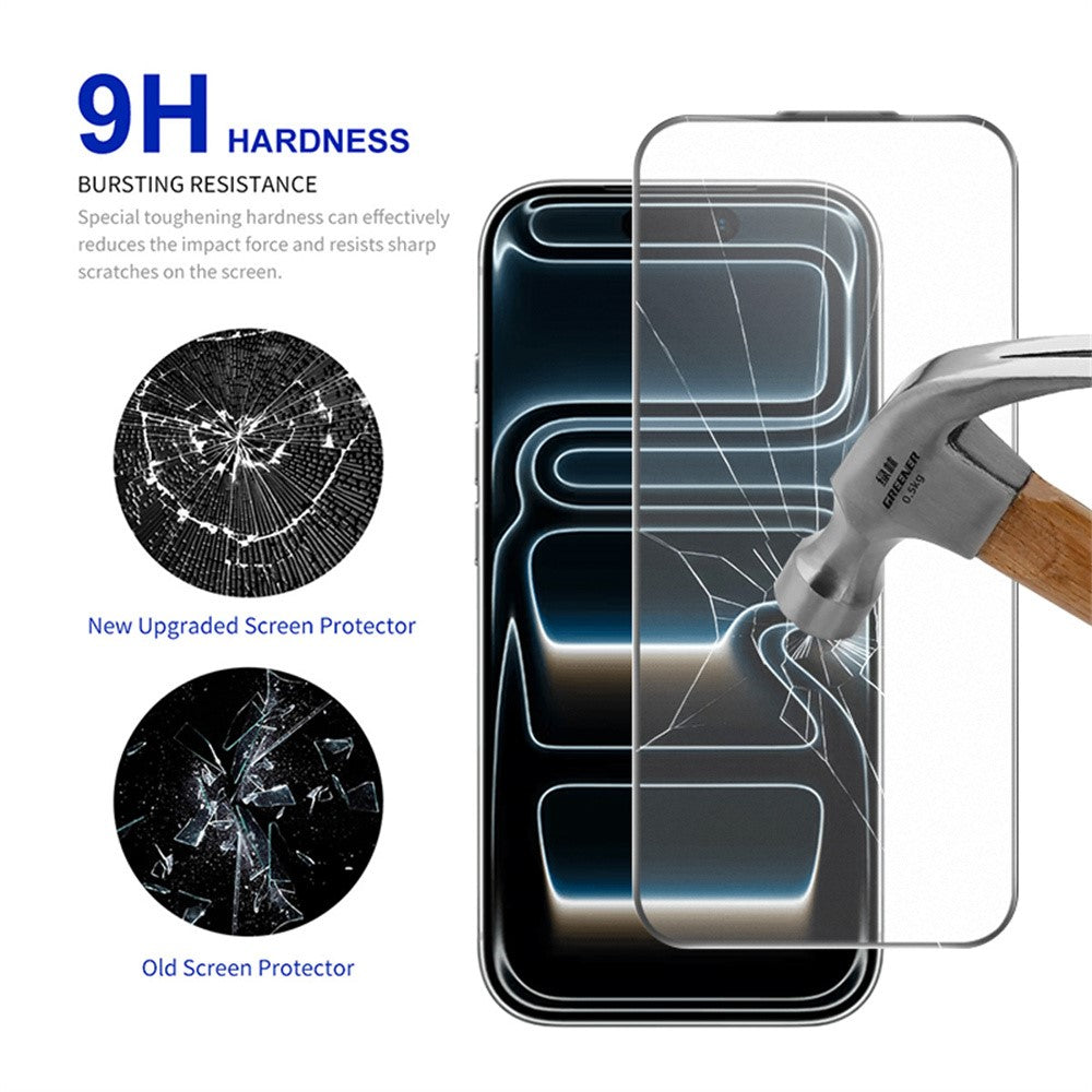 RURIHAI For iPhone 17 Pro Matte Full Screen Protector AR Anti-Reflective Tempered Glass Film