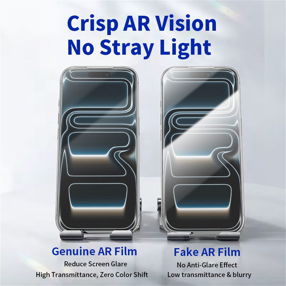 RURIHAI For iPhone 17 Pro Matte Full Screen Protector AR Anti-Reflective Tempered Glass Film