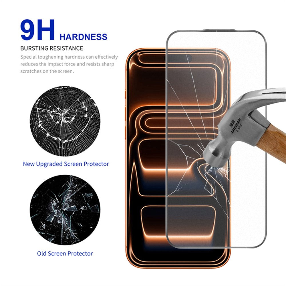 RURIHAI For iPhone 17 Pro Max Matte Full Screen Protector AR Anti-Reflective Tempered Glass Film