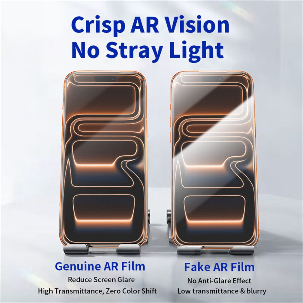 RURIHAI For iPhone 17 Pro Max Matte Full Screen Protector AR Anti-Reflective Tempered Glass Film