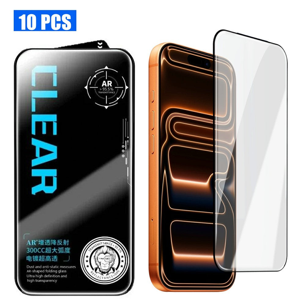 10Pcs for iPhone 17 Pro Max Screen Protector AR Anti-Reflection High Aluminium-silicon Glass Silk Printing Clear Film