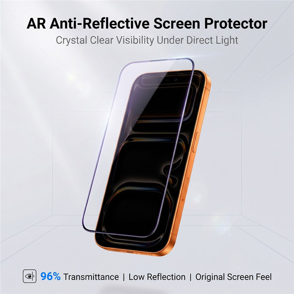 For iPhone 17 Pro Max Screen Protector AR Anti-Reflective Silk Printing Clear High Aluminium-silicon Glass Film