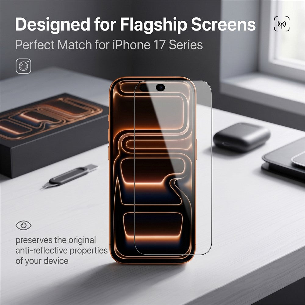 For iPhone 17 Pro Max Screen Protector AR Anti-Reflective Silk Printing Clear High Aluminium-silicon Glass Film