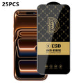 25Pcs for iPhone 17 Pro Max Screen Protector Anti-static Silk Printing Medium Alumina Glass HD Clear Film