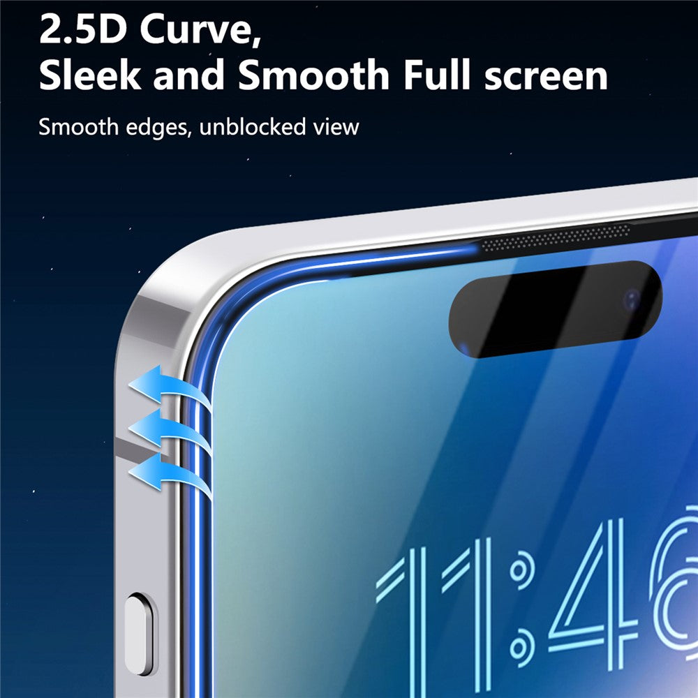 JOYROOM 18MQ12H for iPhone 18 Pro / 17 Pro Screen Protector 2.5D Full Coverage Silk Printing High Aluminium-Silicon Glass Clear Anti-dust Film