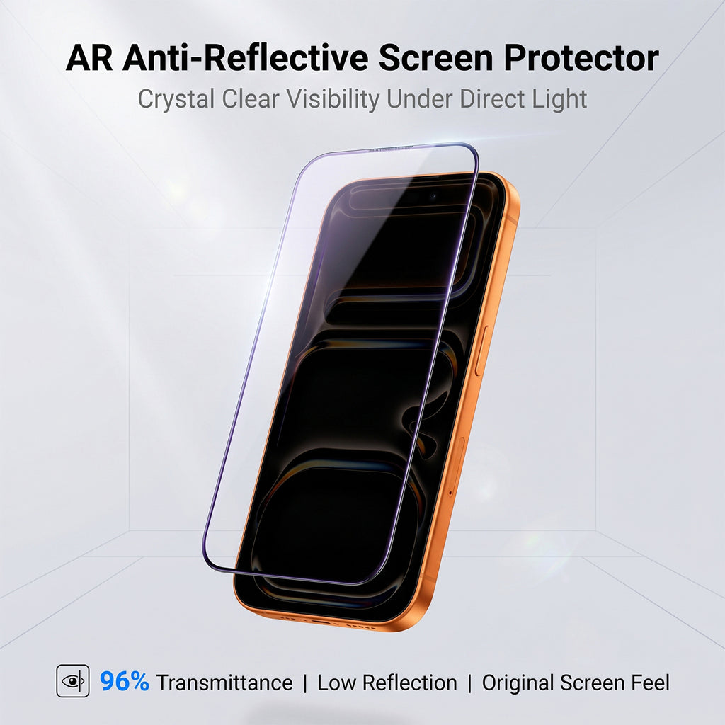 For iPhone 17 Pro Screen Protector AR Anti-Reflective Silk Printing Clear High Aluminium-silicon Glass Film