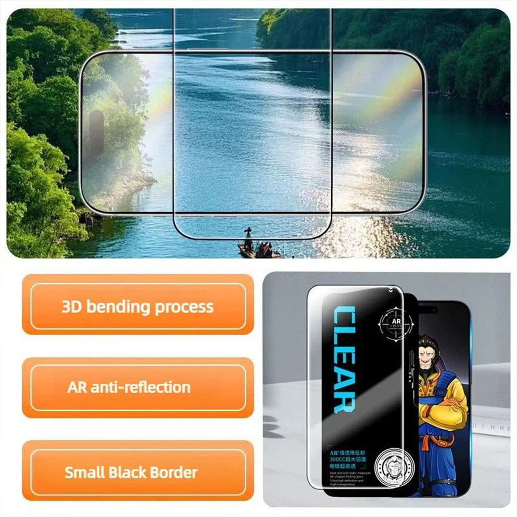 For iPhone 17 Pro 10Pcs Screen Protector AR Anti-Reflection High Aluminium-silicon Glass Silk Printing Clear Film