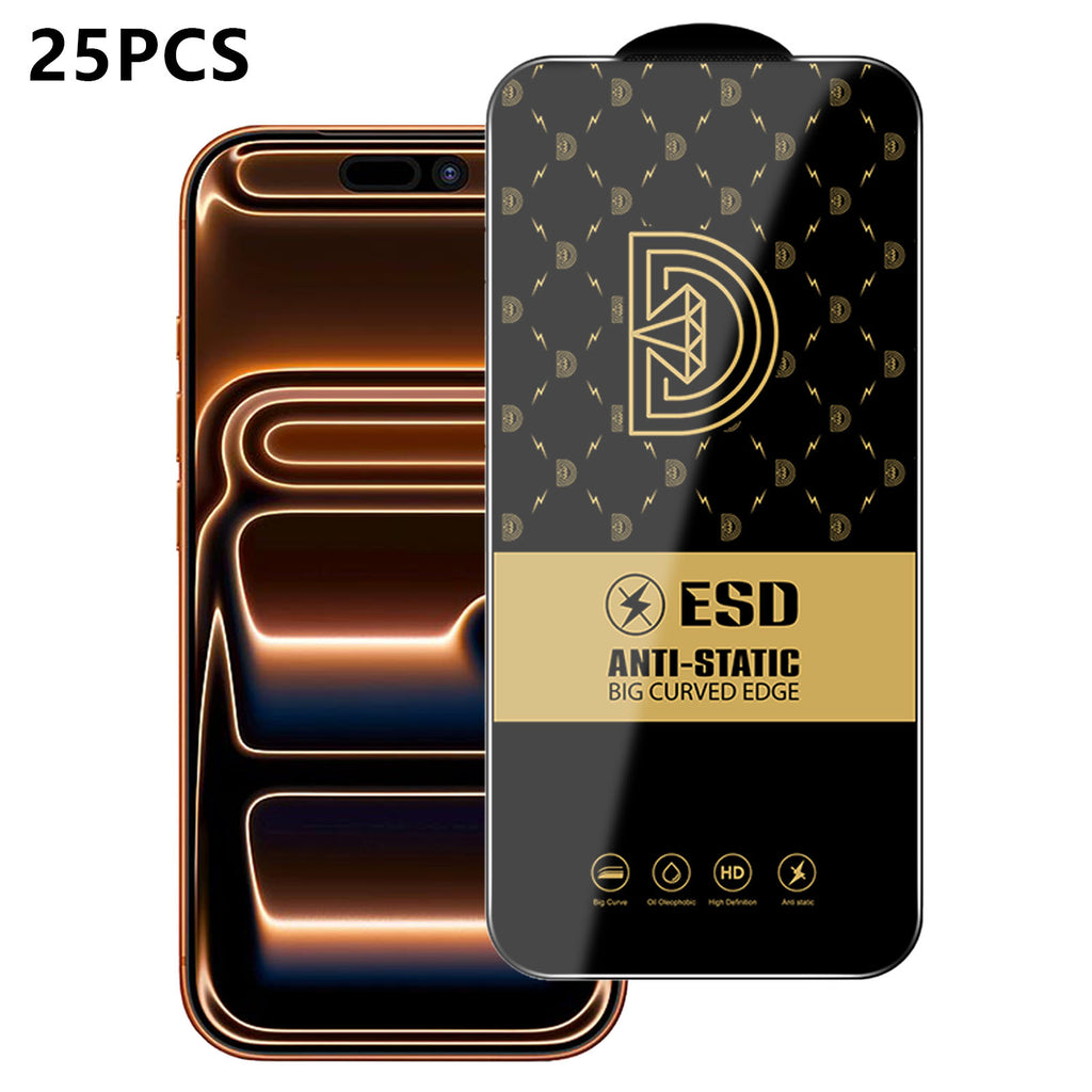 For iPhone 17 Pro 25Pcs Screen Protector Anti-static Silk Printing Medium Alumina Glass HD Clear Film