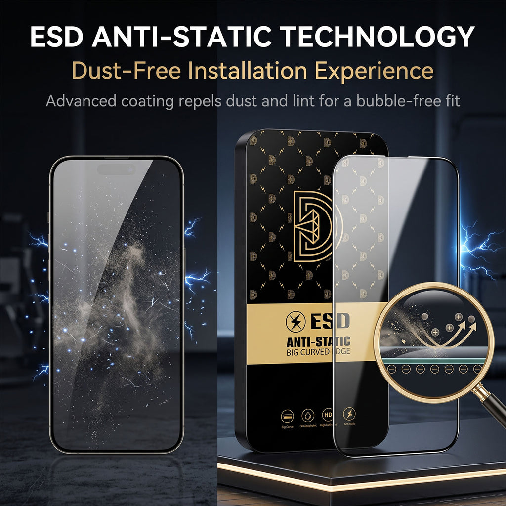 For iPhone 17 Pro 25Pcs Screen Protector Anti-static Silk Printing Medium Alumina Glass HD Clear Film