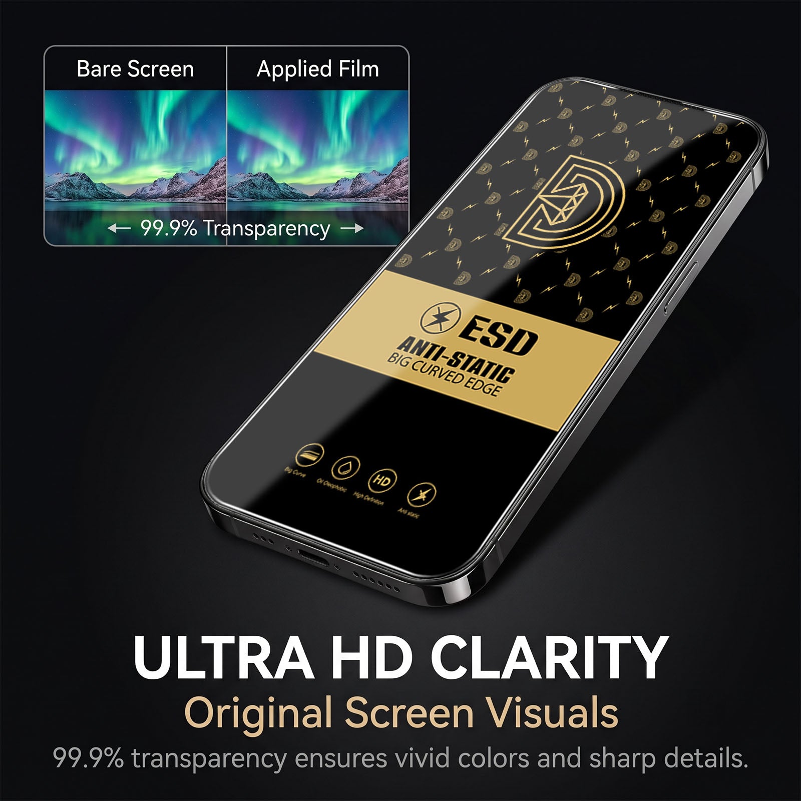 For iPhone 17 Pro 25Pcs Screen Protector Anti-static Silk Printing Medium Alumina Glass HD Clear Film