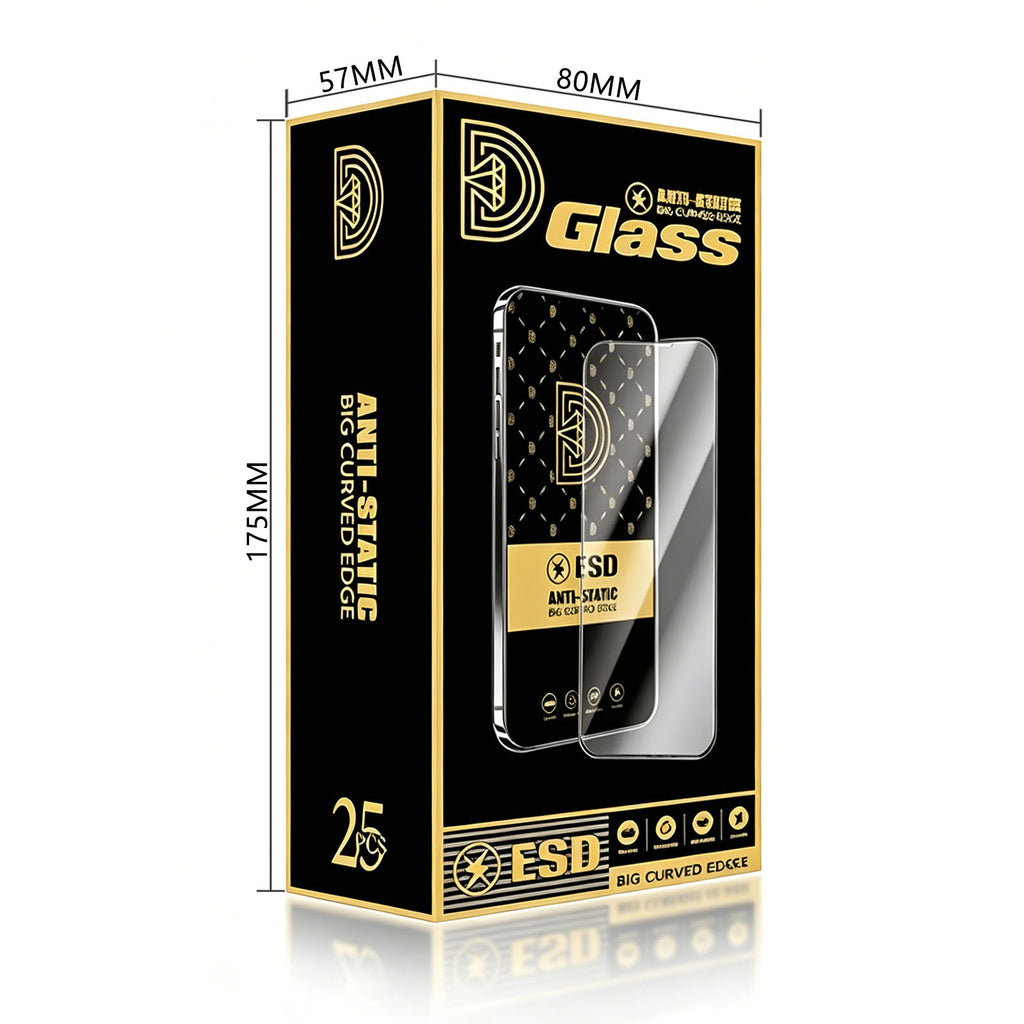 For iPhone 17 Pro 25Pcs Screen Protector Anti-static Silk Printing Medium Alumina Glass HD Clear Film
