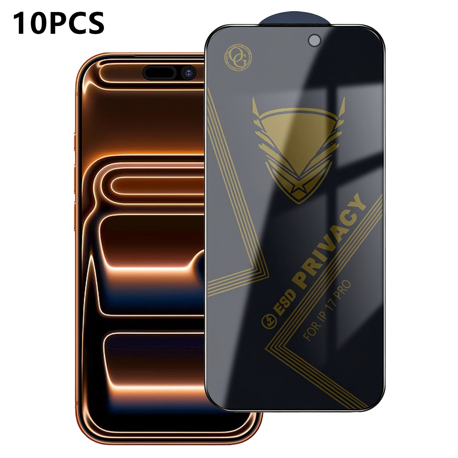 For iPhone 17 Pro 10Pcs Privacy Screen Protector 28° Anti-Spy Anti-Static High Aluminium-silicon Glass Film