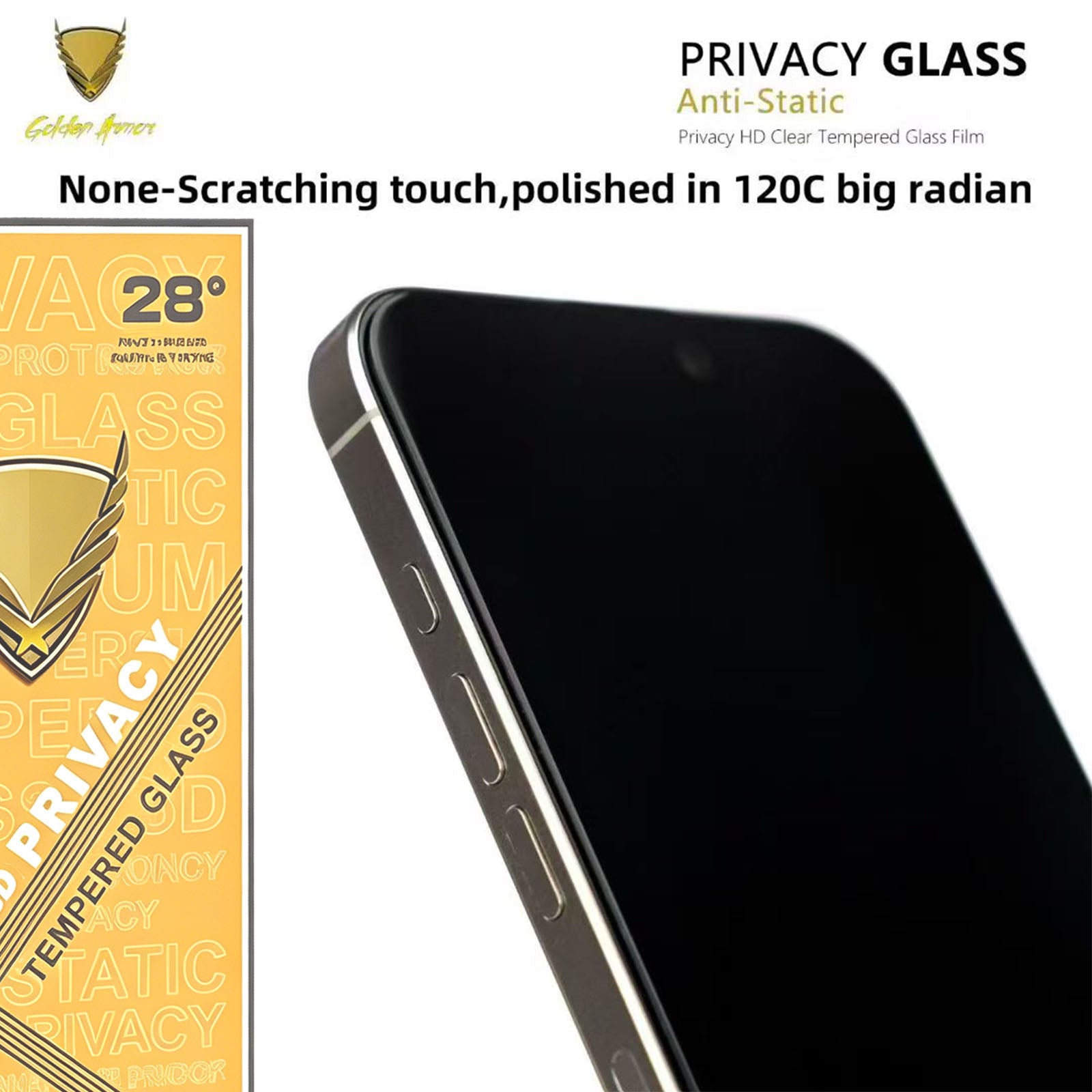 For iPhone 17 Pro 10Pcs Privacy Screen Protector 28° Anti-Spy Anti-Static High Aluminium-silicon Glass Film