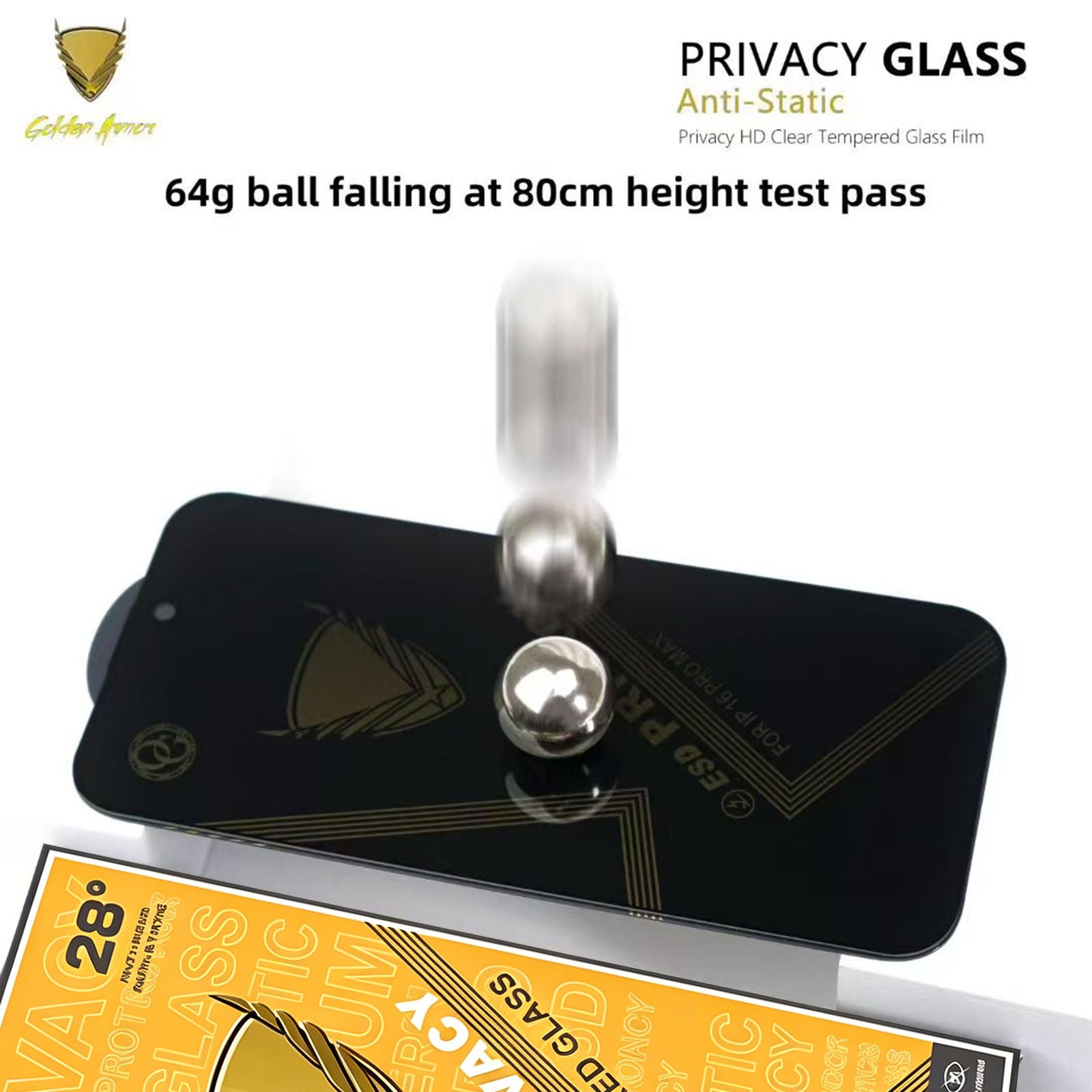 For iPhone 17 Pro 10Pcs Privacy Screen Protector 28° Anti-Spy Anti-Static High Aluminium-silicon Glass Film