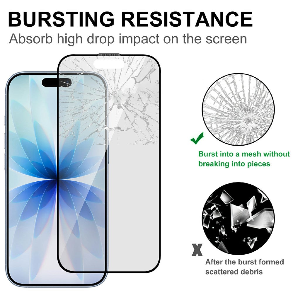 For iPhone 17 Pro Max AGC Glass Screen Protector Silk Printing Matte Full Glue Full Cover Film