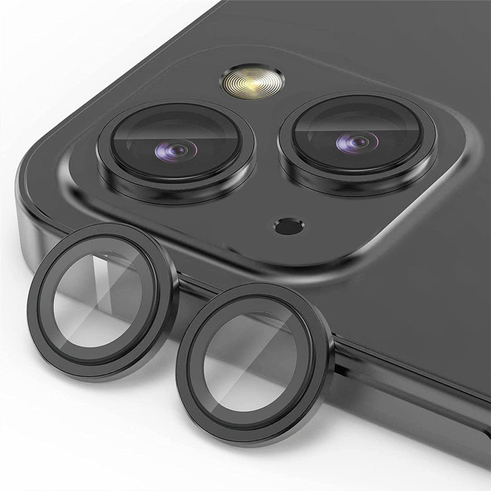 ENKAY HAT PRINCE 1 Set For iPhone 15 / 15 Plus Camera Lens Protector Tempered Glass+Aluminum Alloy AR HD Clear Lens Film