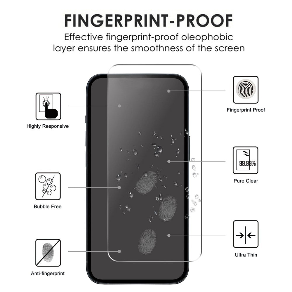 2Pcs 2.5D Arc Edge HD Clear Screen Protector for iPhone 15 , Anti-explosion Tempered Glass Screen Film