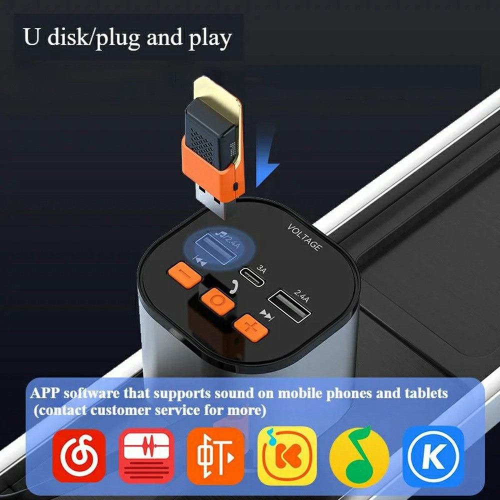 Car Charger with FM Transmitter & Voltage Display – Dual Fast Charging Cables