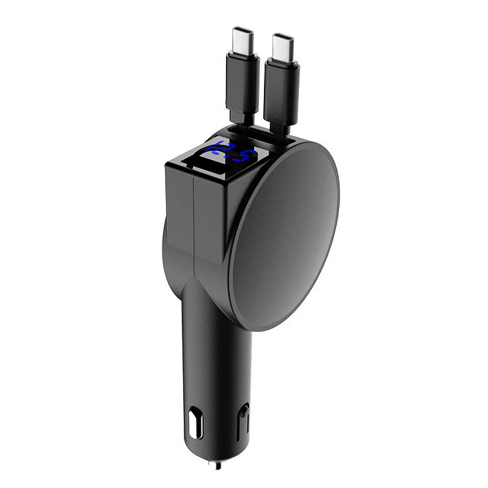 Dual Type-C Car Charger – 60W Fast Charging with LED Display