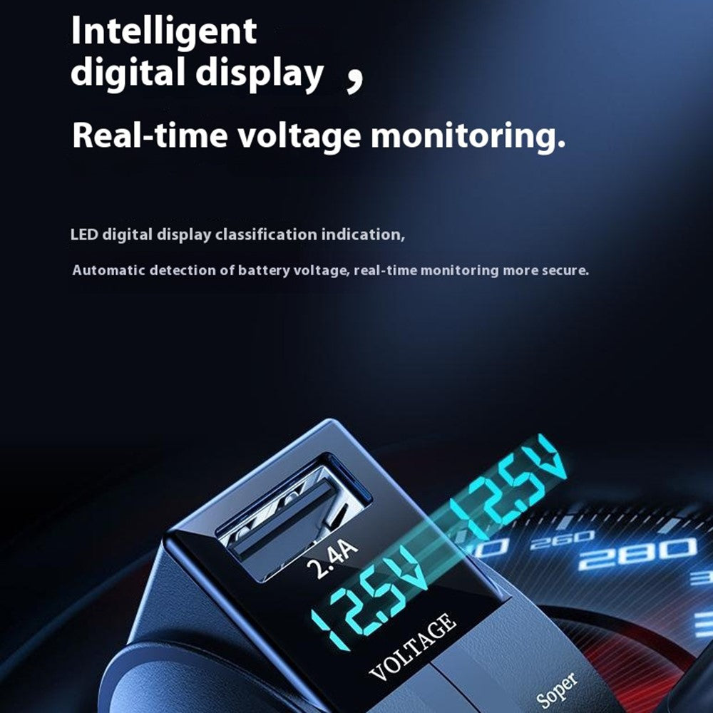 Dual Type-C Car Charger – 60W Fast Charging with LED Display