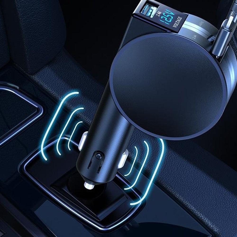 Dual Type-C Car Charger – 60W Fast Charging with LED Display