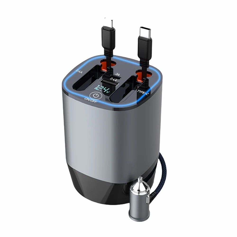 Car Charger with Real-Time Voltage Display – 100W PD Fast Charging