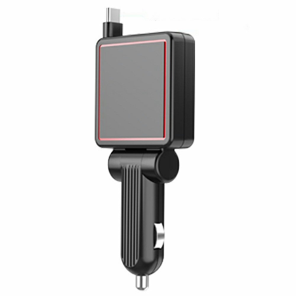 Car Charger with Retractable Type-C Cable – PD 30W Super Fast Charging