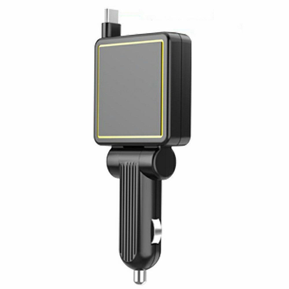 Car Charger with Retractable Type-C Cable – PD 30W Super Fast Charging