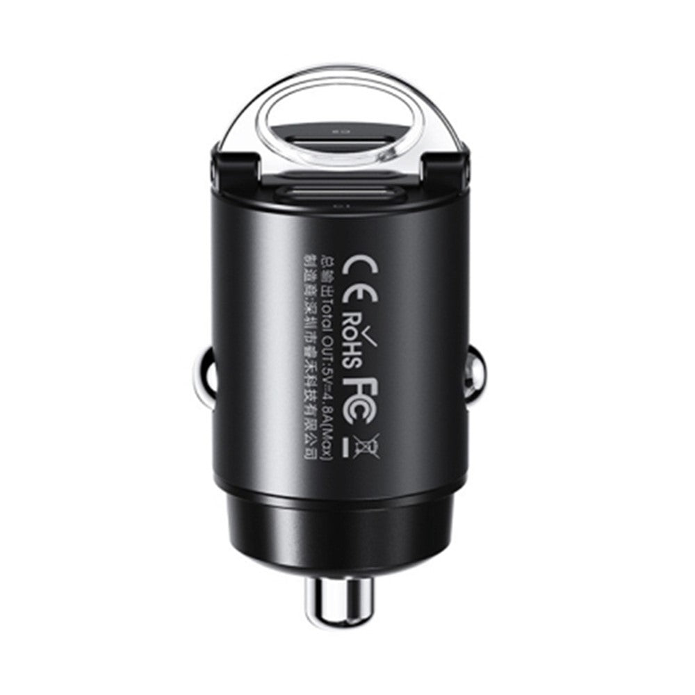 REMAX RCC332 Tanya Pro Series Dual Type-C Car Charger PD 30W Fast Charging Adapter with Mini Ring Handle