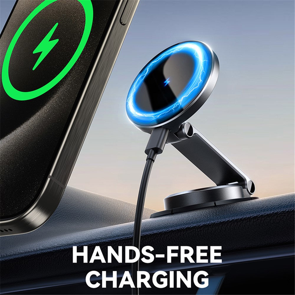 JOYROOM JR-ZS408 15W Magnetic Car Wireless Charging Foldable Phone Charger