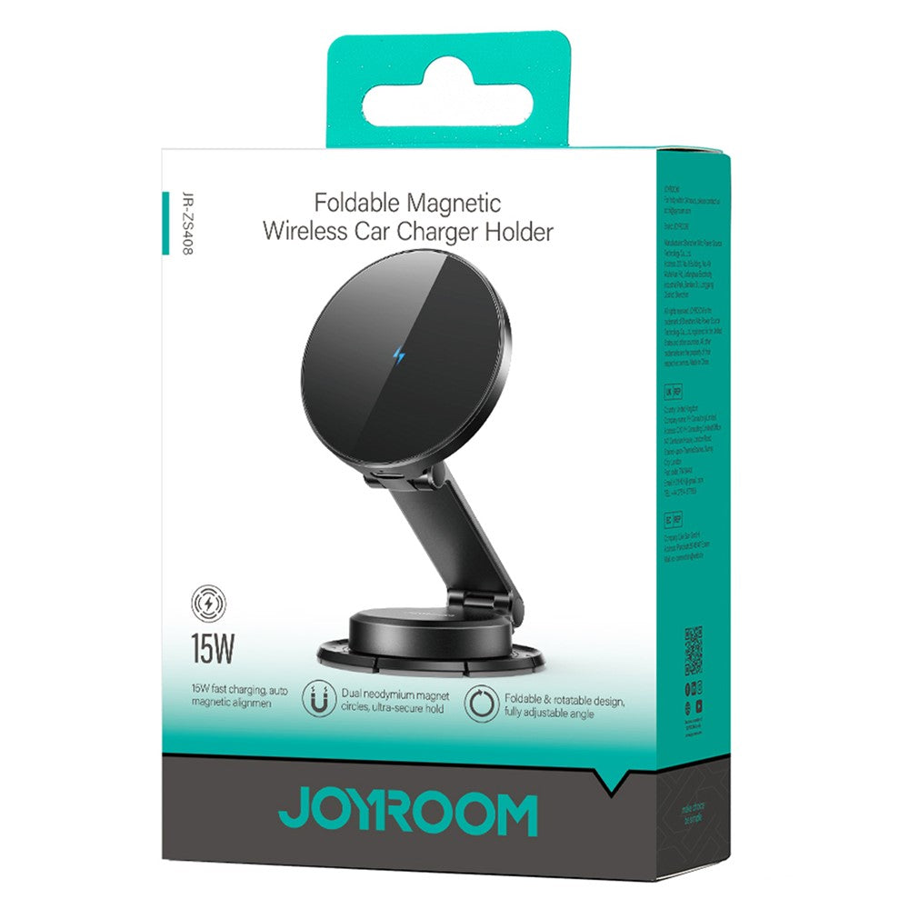 JOYROOM JR-ZS408 15W Magnetic Car Wireless Charging Foldable Phone Charger
