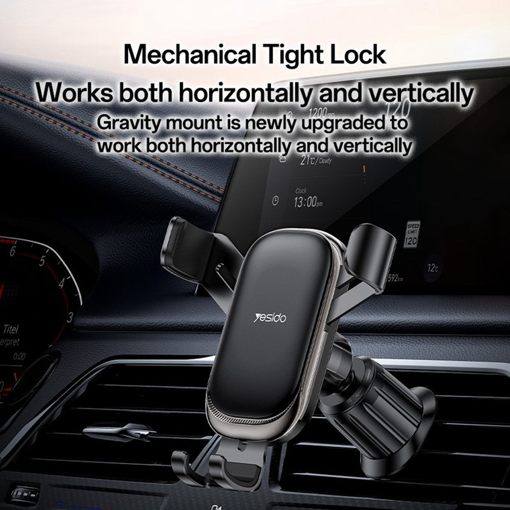 YESIDO C247 Gravity Sensing Phone Clamp Cell Phone Holder Car Air Vent Mount Bracket