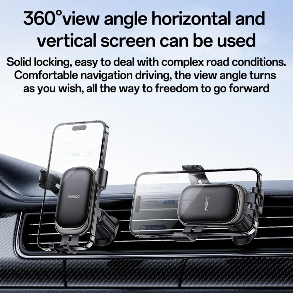 YESIDO C247 Gravity Sensing Phone Clamp Cell Phone Holder Car Air Vent Mount Bracket